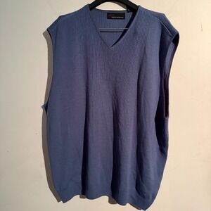 Greg Norman Sweater Vest Mens XL Blue Grandpa 50% Wool‎